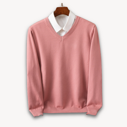 Men’s V-Neck Sweater - Pink