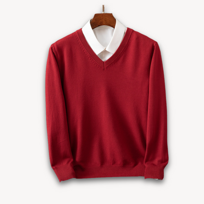 Men’s V-Neck Sweater - Red
