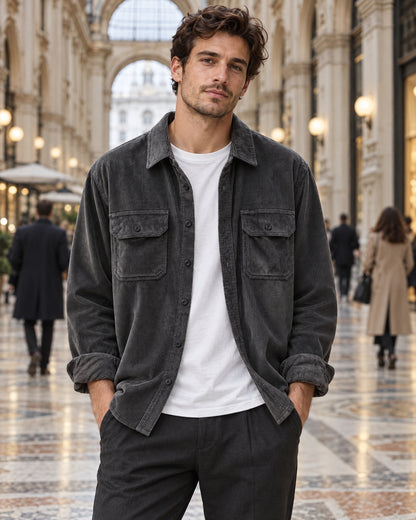 Corduroy Overshirt for Men – on-model photo