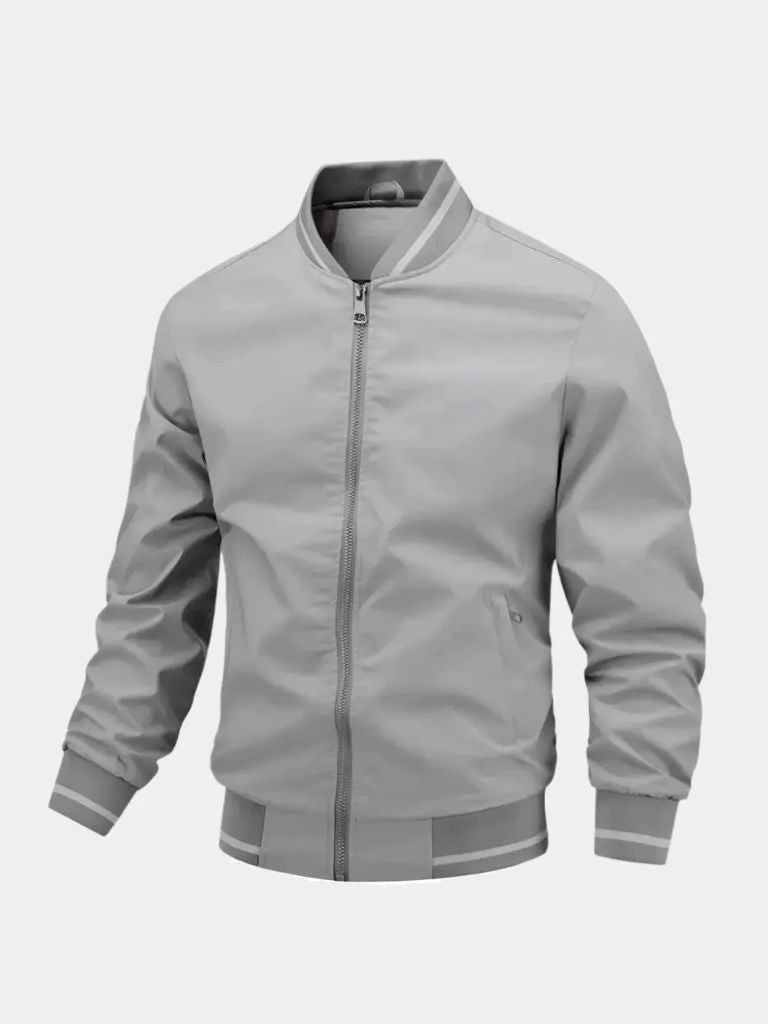 Oversized Bomber Jacket - Gray