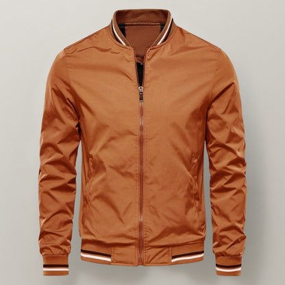 Oversized Zip-Up Bomber Jacket for Men - Orange