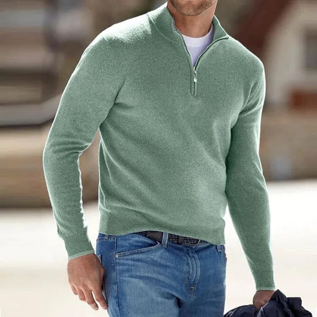 Polyester Knit Sweater for Men - Green