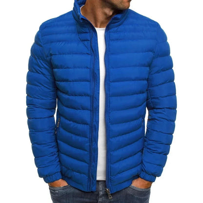 Quilted Padded Puffer Jacket for Men - Bleu