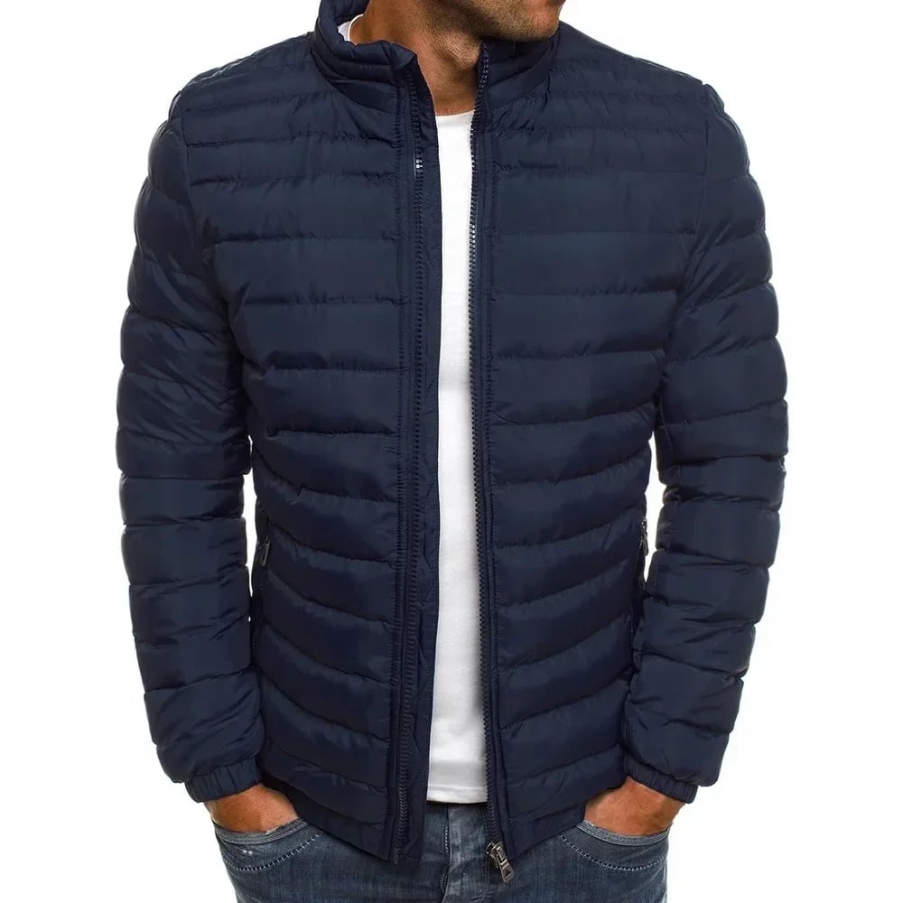 Quilted Padded Puffer Jacket for Men - Bleu marine