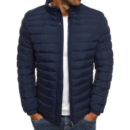 Quilted Padded Puffer Jacket for Men - Bleu marine