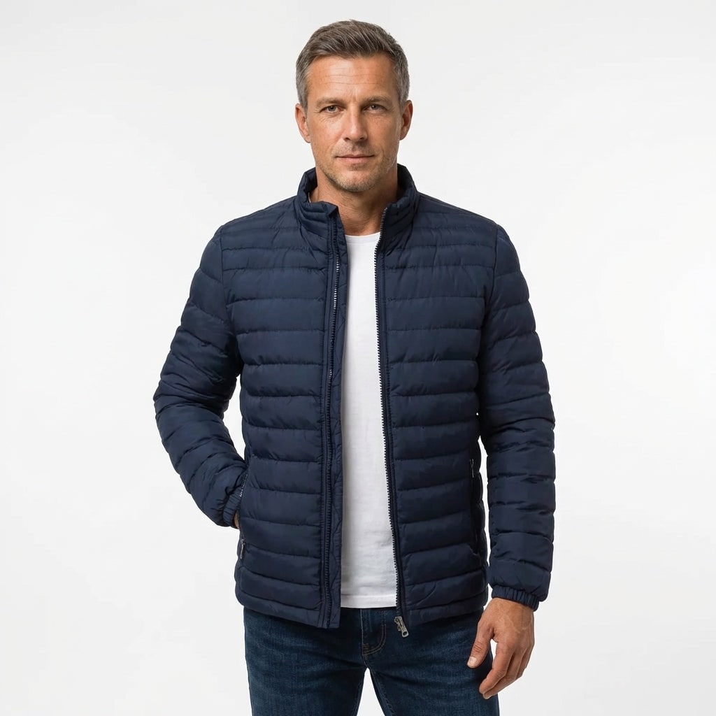 Quilted Padded Puffer Jacket for Men