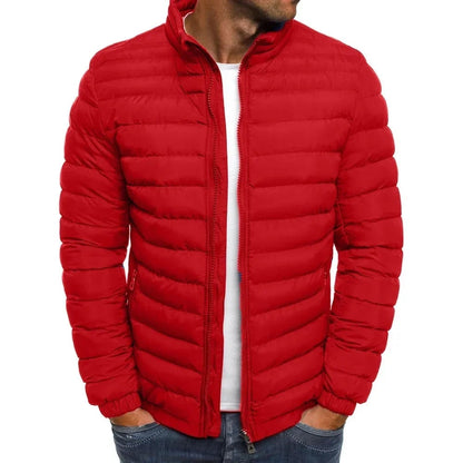 Quilted Padded Puffer Jacket for Men - Rouge