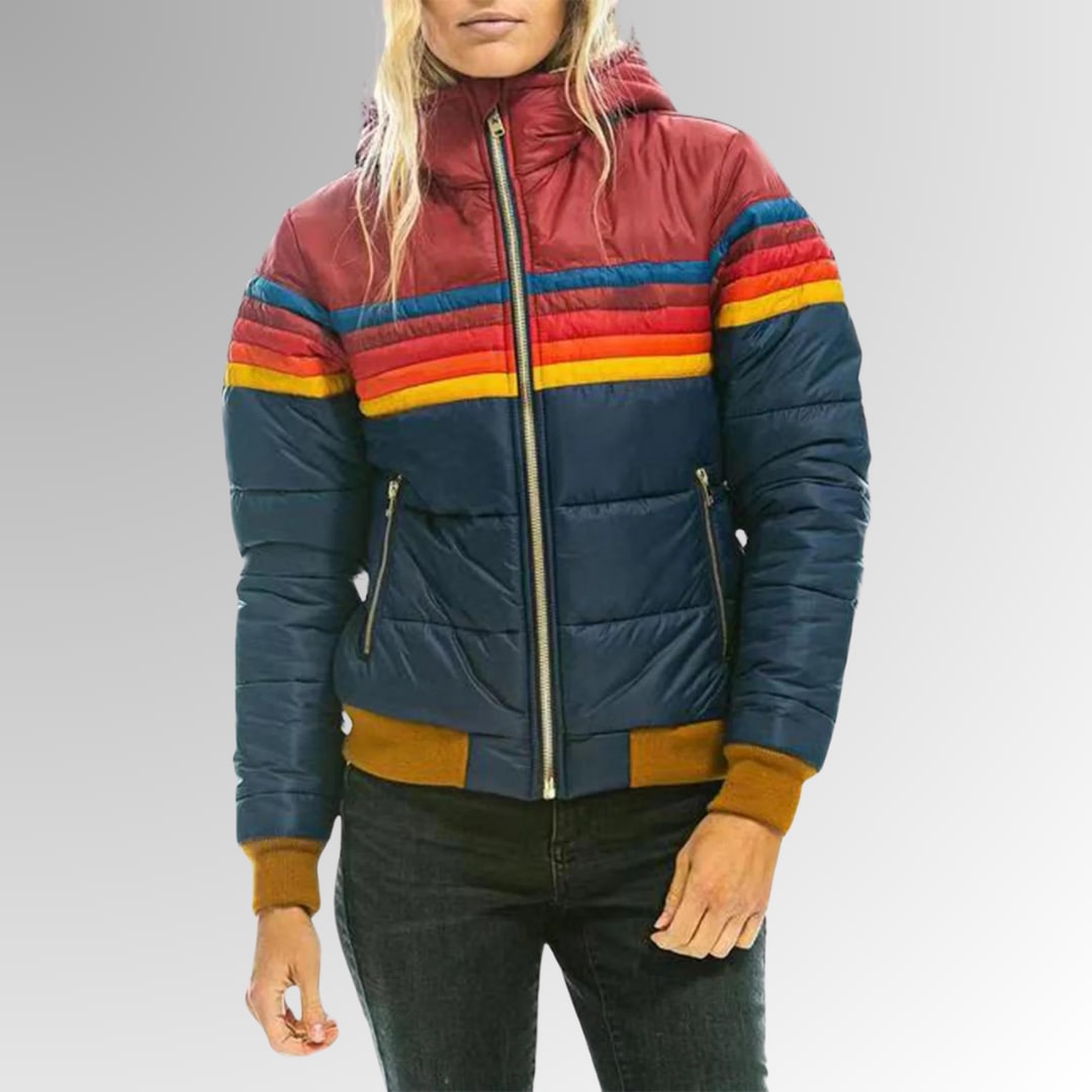 Quilted Puffer-Style Jacket for Women - Blue