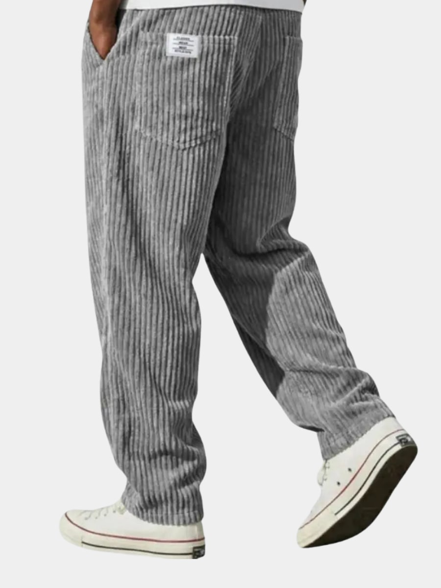 Relaxed Fit Corduroy Trousers for Men