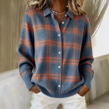 Ribbed Oversized Cardigan for Women - Blue