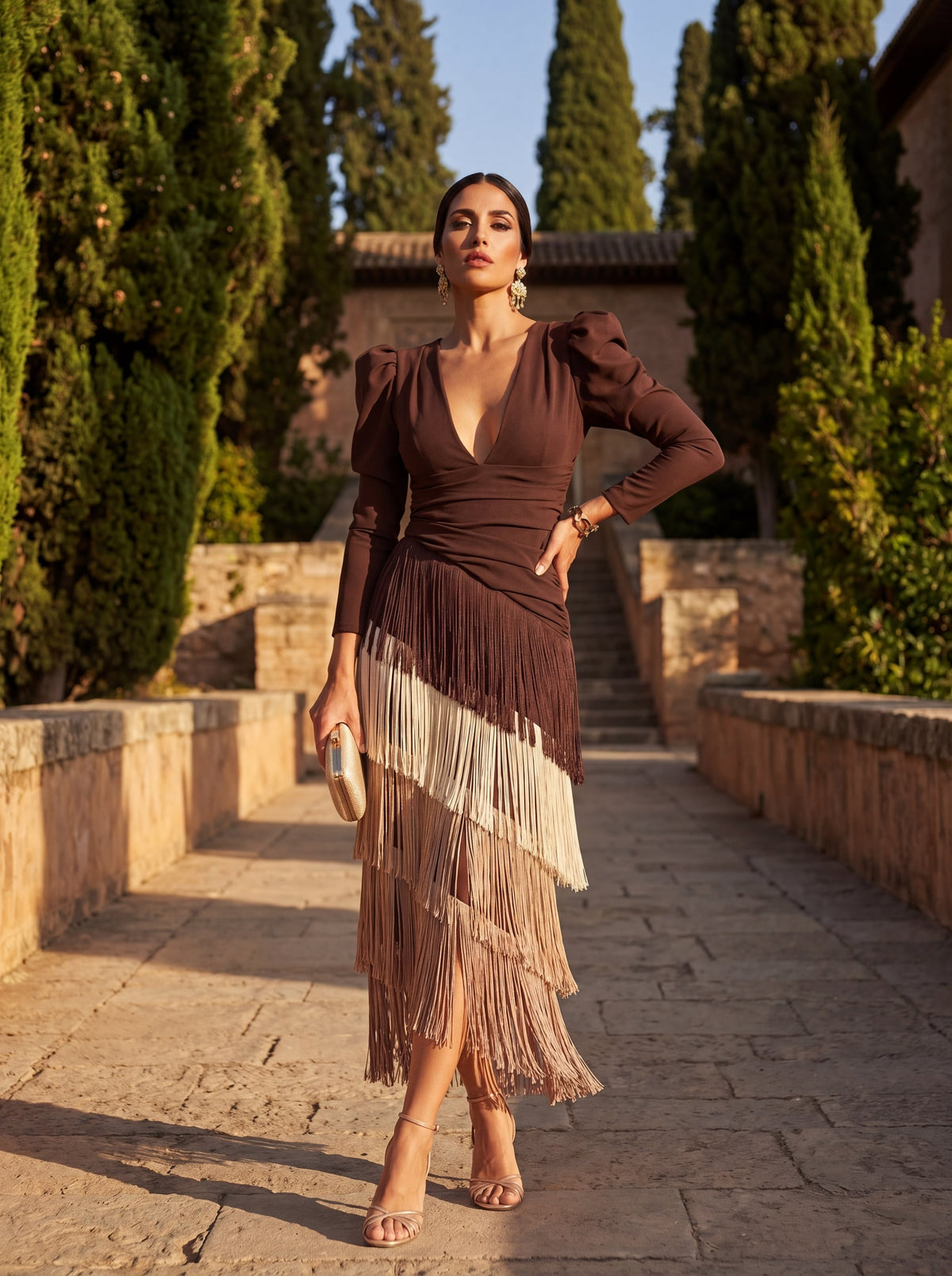 Round Dress - Brown
