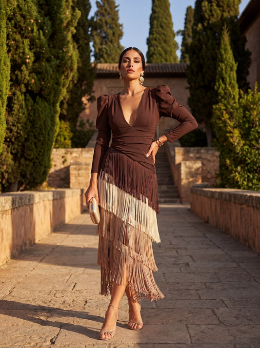 Round Dress - Brown