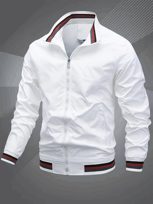 Signature Understated Bomber Jacket - Blanc