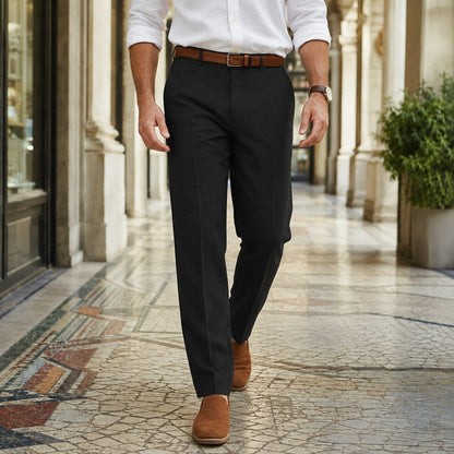 Straight-Leg Pants for Men - Black