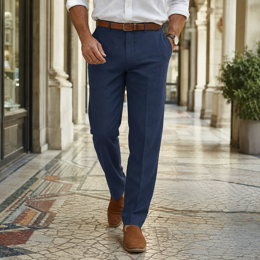 Straight-Leg Pants for Men - Navy Blue