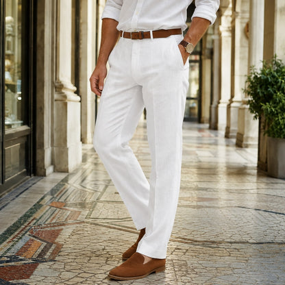 Straight-Leg Pants for Men - White