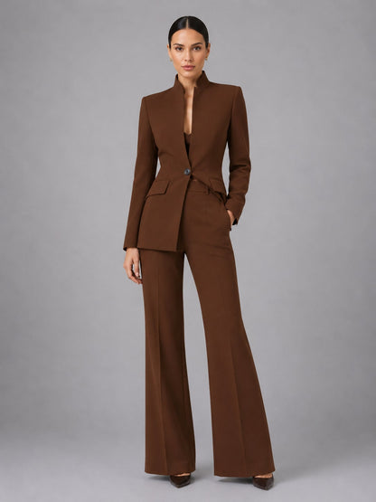 Tailored Suit Set for Women - Brown