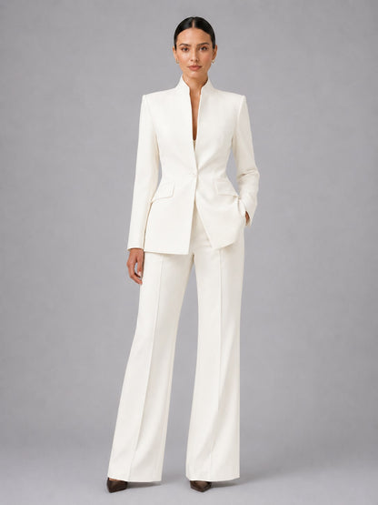 Tailored Suit Set for Women - Cream