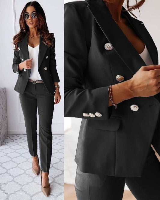 Two-piece Slim-fit Set for Women - Black