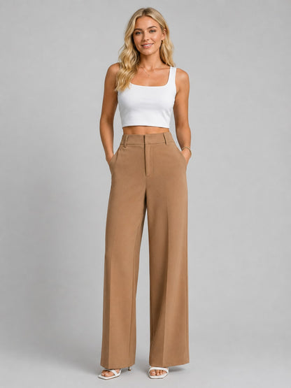 Women's High Waisted Wide Leg Trousers – Tailored Everyday Style