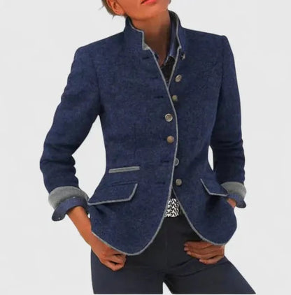Wool Blazer for Women - Blue