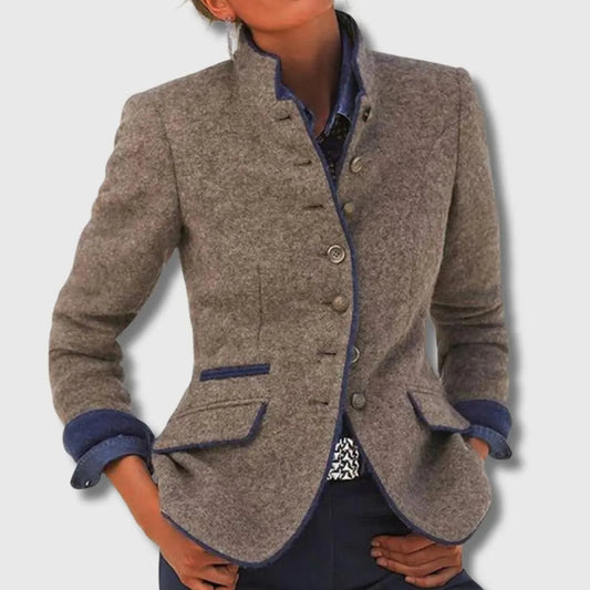 Wool Blazer for Women - Brown