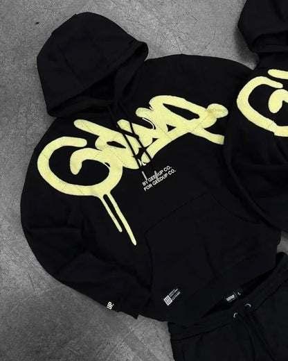 Y2K Harajuku Oversized Letter Hoodie for Men - Yellow