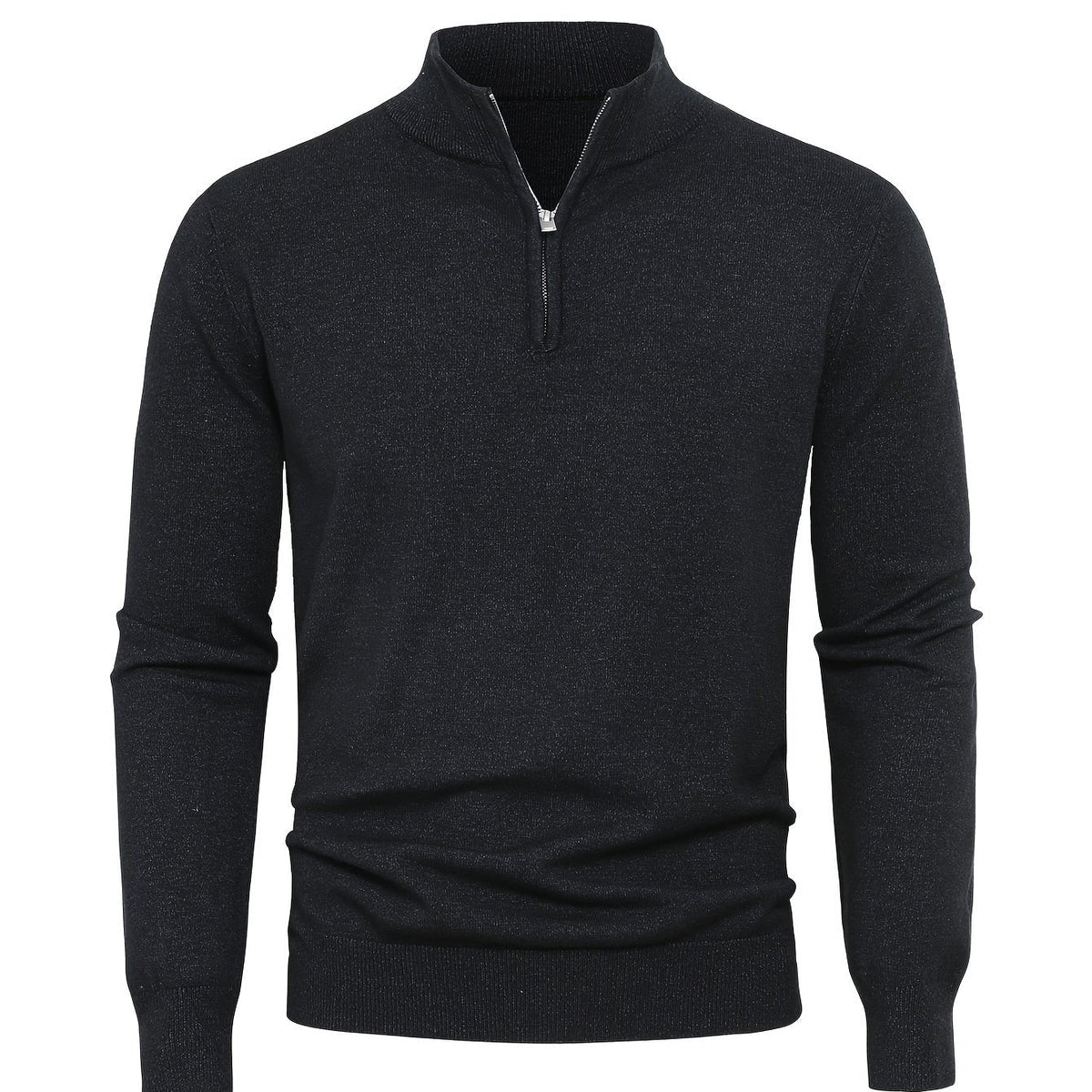 Zip-Up Longline Heritage Sweater - Noir gris