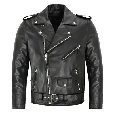Zip-Up Timeless Leather Jacket - Black