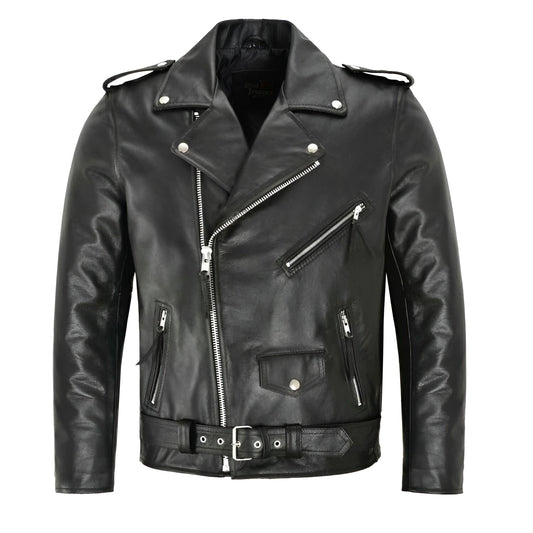Zip-Up Timeless Leather Jacket - Black