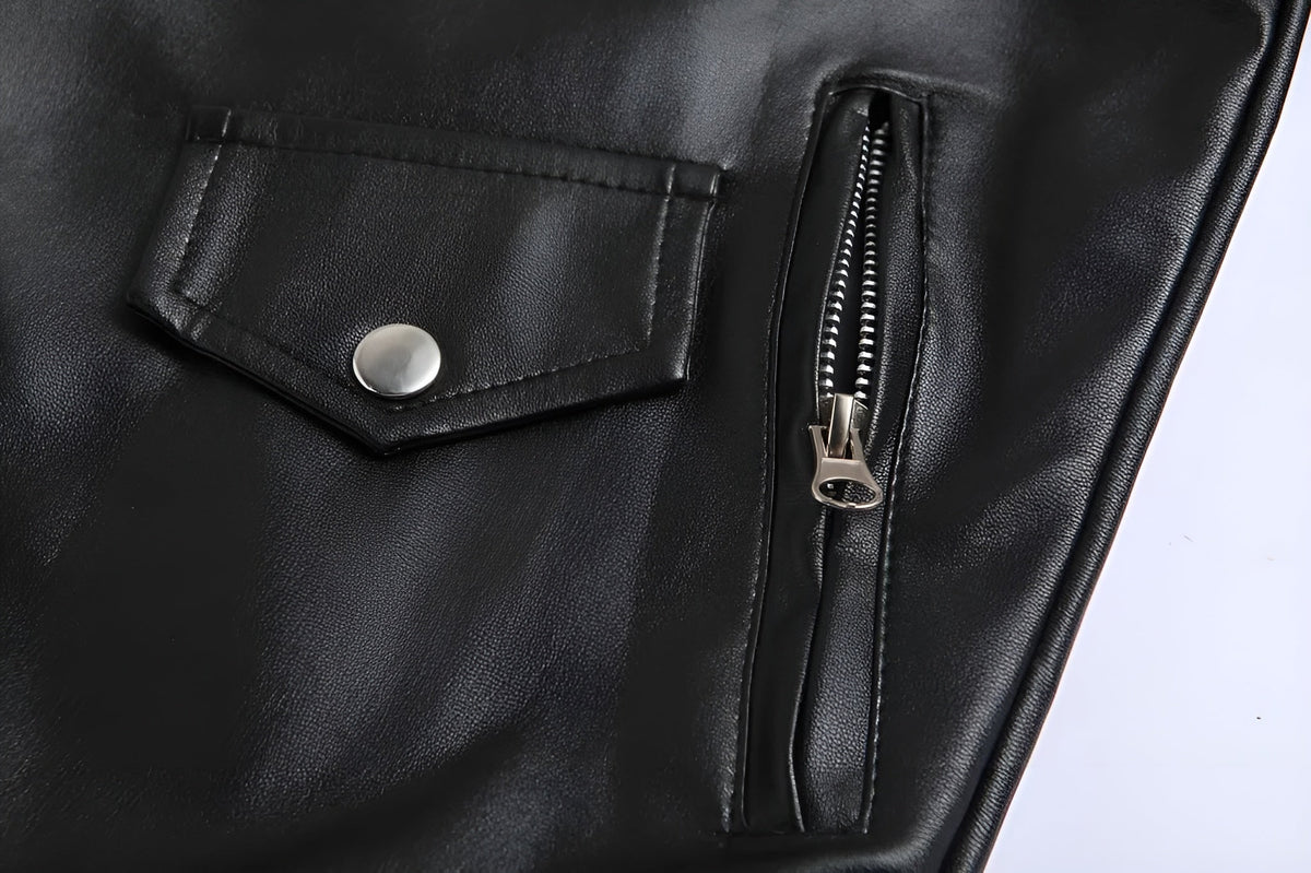 Zip-Up Timeless Leather Jacket